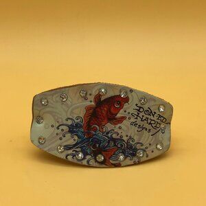 Y2K Ed Hardy leather bracelet rhinestones brown - 0020GH